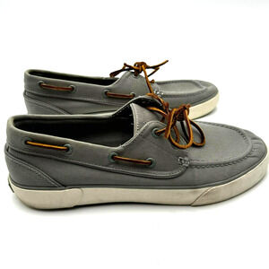 POLO RALPH LAUREN | Men's 10‎ D Canvas Gray Dock Boat Slip on Casual Shoes